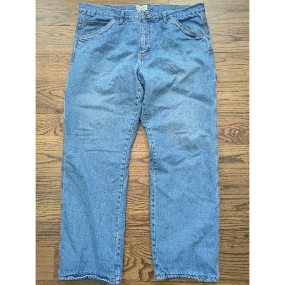 C.E. Schmidt Workwear Fleece Lined Carpenter Denim Jeans Size 40x34 Hammer Loop‎